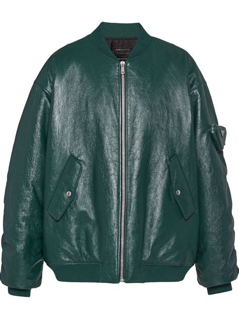 bomber prada azzurro corto|prada nappa bomber jacket.